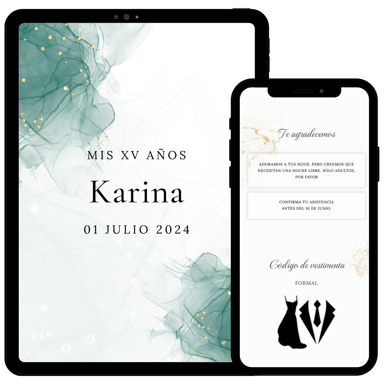 invitaciondexvanos-texturasverdeesmeralda